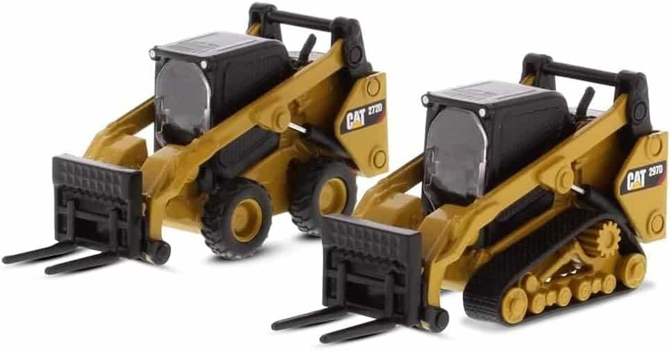 Diecast Masters 1:64 Scale Caterpillar 272D2 Skid Steer Loader  297D2 Compact Track Loader  Attachment Accessories, Play  Collect Series Collectible Cat Trucks  Construction Equipment, Model 85693