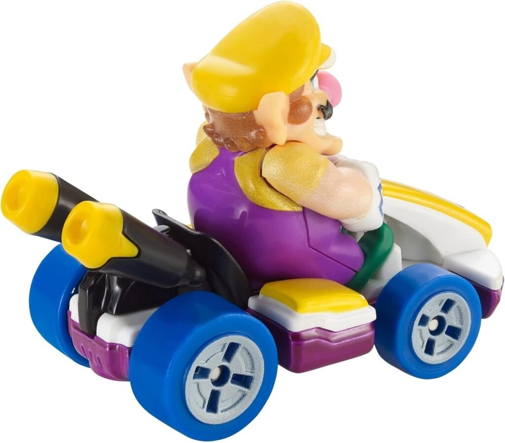 Hot Wheels Mario Kart Wario Die-Cast Character Car 1:64 Scale, Purple