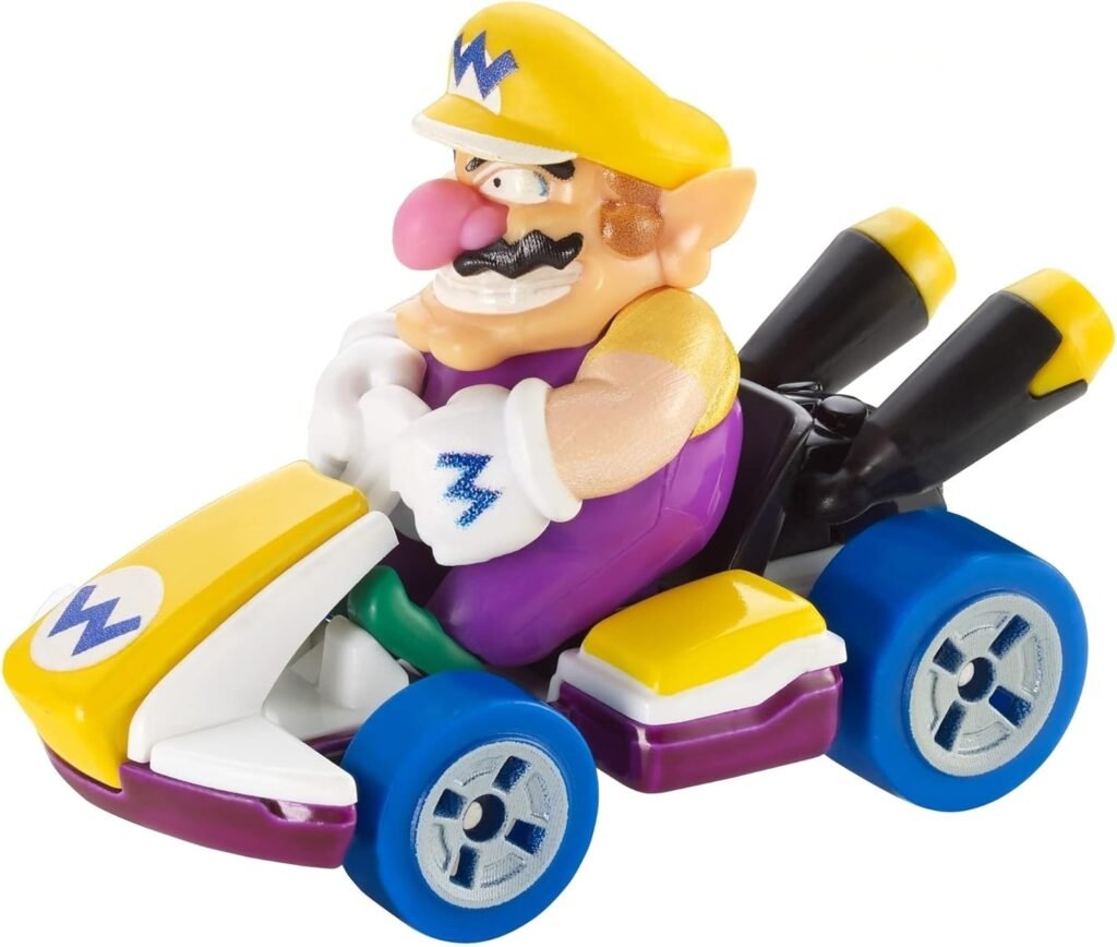 Hot Wheels Mario Kart Wario Die-Cast Character Car 1:64 Scale, Purple