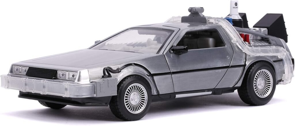 Jada 1:24 Diecast Back to The Future 2 Time Machine with Lights,Silver