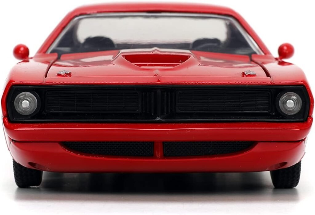 Jada Toys Big Time Muscle 1:24 1973 Plymouth Barracuda Die-cast Car Red/Black, Toys for Kids and Adults