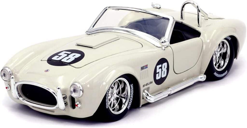 Jada Toys Bigtime Muscle 1:24 1965 Shelby Cobra 427 S/C Die-cast Car White, Toys for Kids and Adults