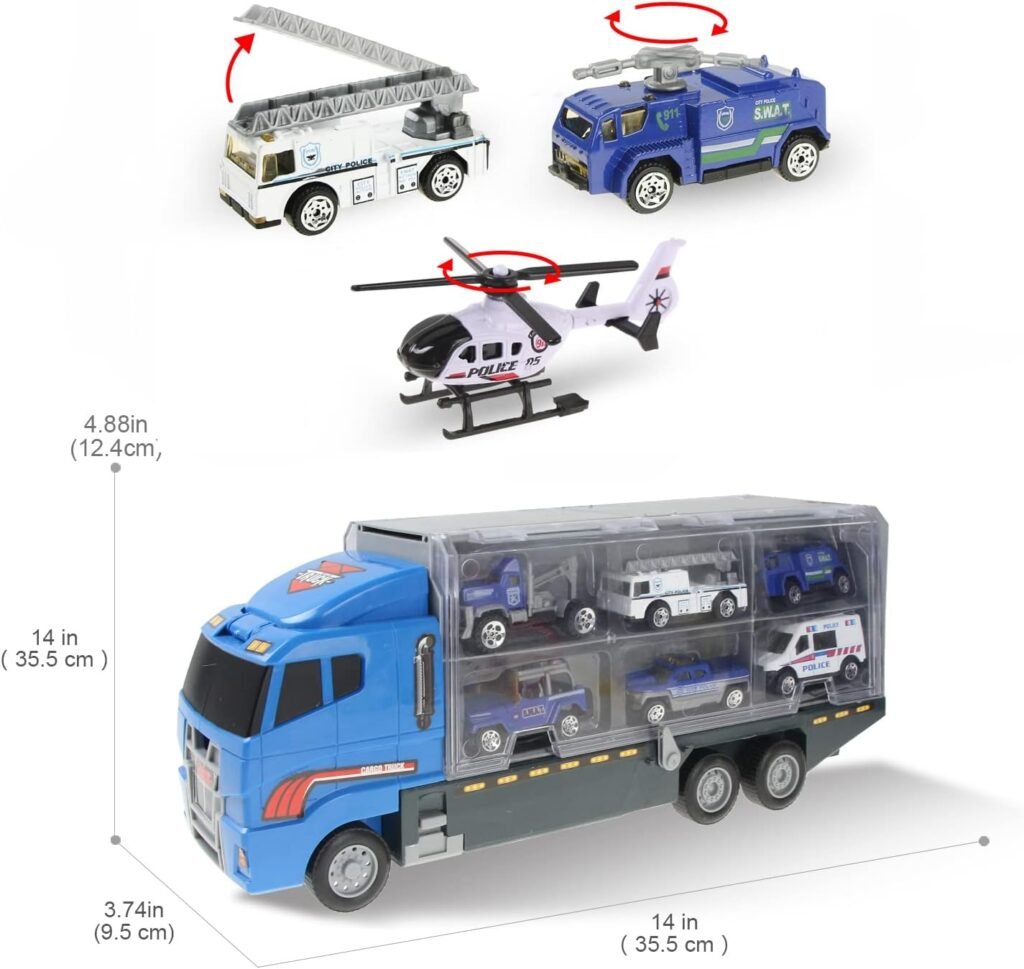 Jenilily Construction Toys Truck Die-cast Vehicle Transporter Car Set Excavator Dump Truck Digger Backhoe for Boys Kids 3 4 5 Years Old