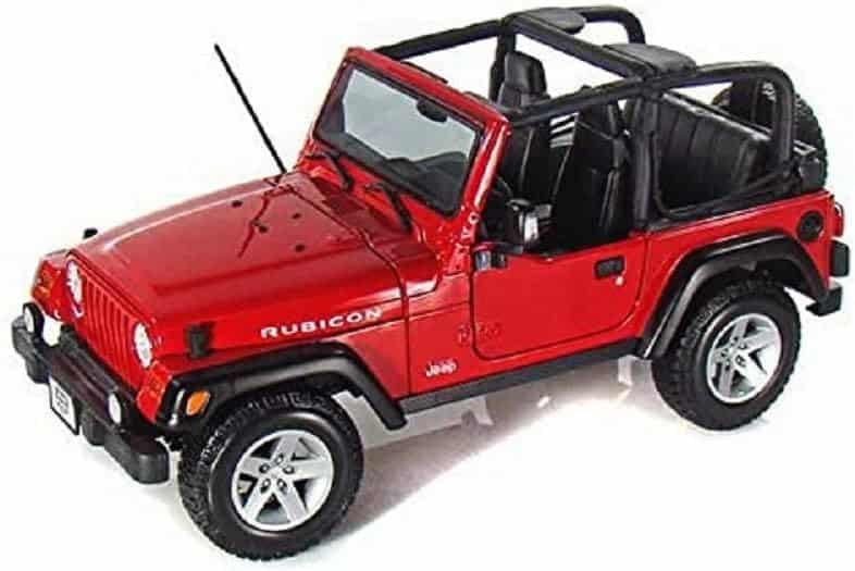 Maisto 2004 Jeep Wrangler Rubicon 1:18 Diecast Model Car, Red