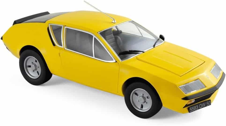 Norev NV185143 1977 Renault Alpine A310-Yellow, 1:18 Scale