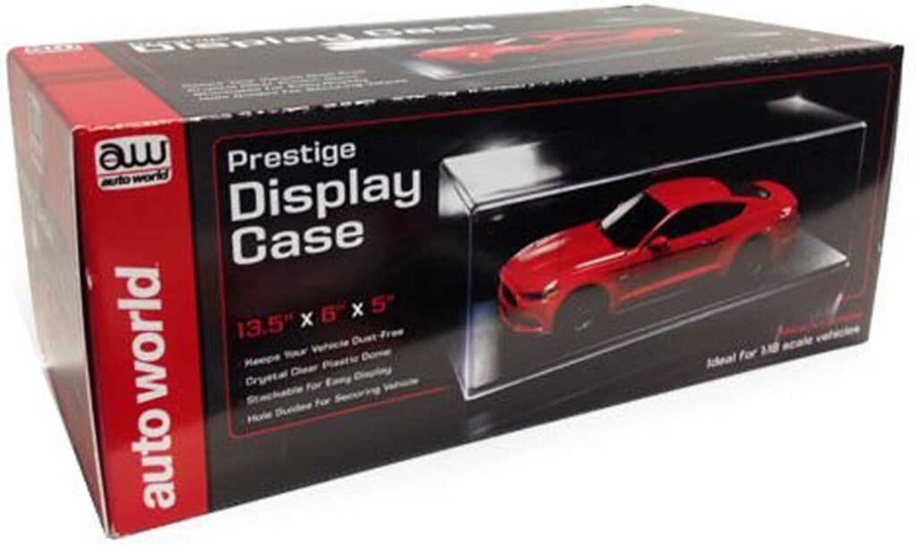 Round 2 Prestige Collectible Display Show Case for 1/18 1/24 Models by Autoworld Awdc001, Red