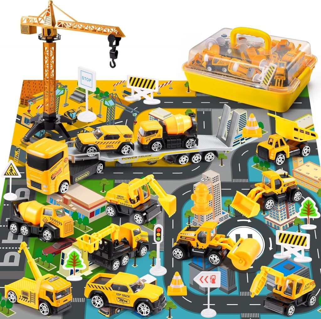 Toys for 3-8 Year Old Boys Girls, Alloy Cars Construction Toys, Alloy Construction Engineering Vehicle Toy Sets, Toys for Ages 3-8