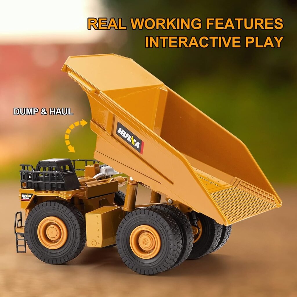 1/40 Scale Diecast Heavy Metal Dump Truck, Metal Construction Vehicles Trucks Toys for Boys Kids