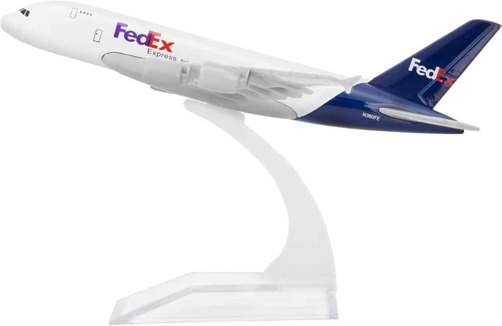 24-Hours Airplane Model Federal A380 Plane Model Alloy Metal Aircraft Model Birthday Gift Plane Models Chiristmas Gift 1:400