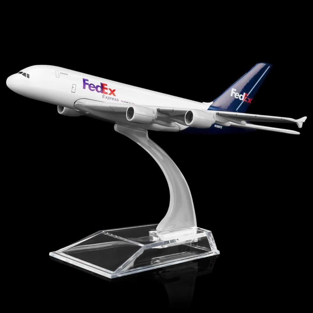 24-Hours Airplane Model Federal A380 Plane Model Alloy Metal Aircraft Model Birthday Gift Plane Models Chiristmas Gift 1:400