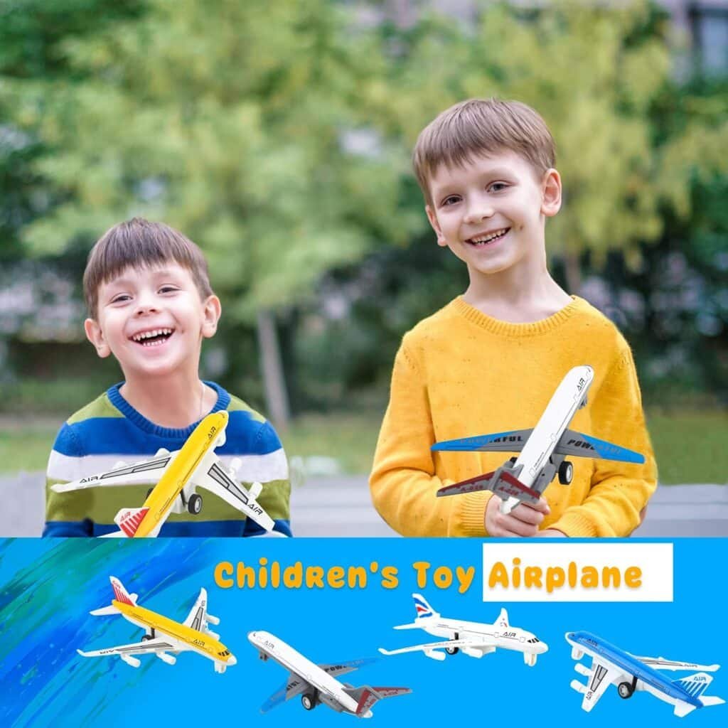 8 Pcs 6 inch Pull Back Airplane Toys Mini Diecast Airplanes Metal Planes Model Airlines Plane Toys for Kids Birthday Party Favor Gifts