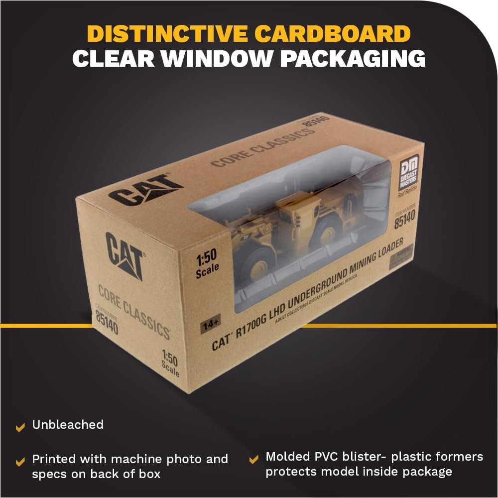 Diecast Masters Caterpillar R1700G LHD Underground Wheel Loader, Core Classics Series Cat Trucks  Construction Equipment | 1:50 Scale Model Diecast Collectible Model 85140C