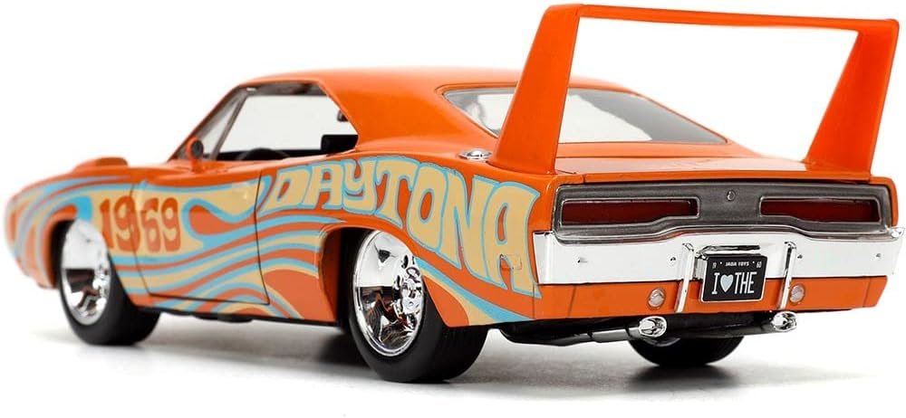 Jada Toys I Love The 60’s 1:24 1969 Dodge Charger Daytona Die-Cast Car, Toys for Kids and Adults, Orange