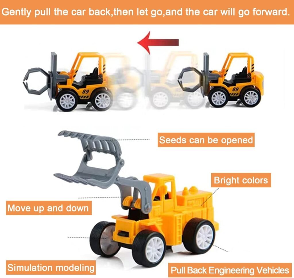 Juuxncgv 24PCS Mini Construction Vehicles,Play Figure Vehicles,Pull Back Engineering Vehicles,Toy Figure Construction Vehicles,Small Construction Toys for Birthday Party Favors,Gifts