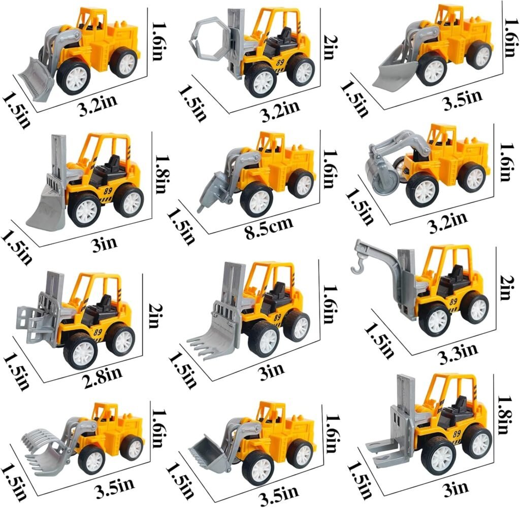 Juuxncgv 24PCS Mini Construction Vehicles,Play Figure Vehicles,Pull Back Engineering Vehicles,Toy Figure Construction Vehicles,Small Construction Toys for Birthday Party Favors,Gifts