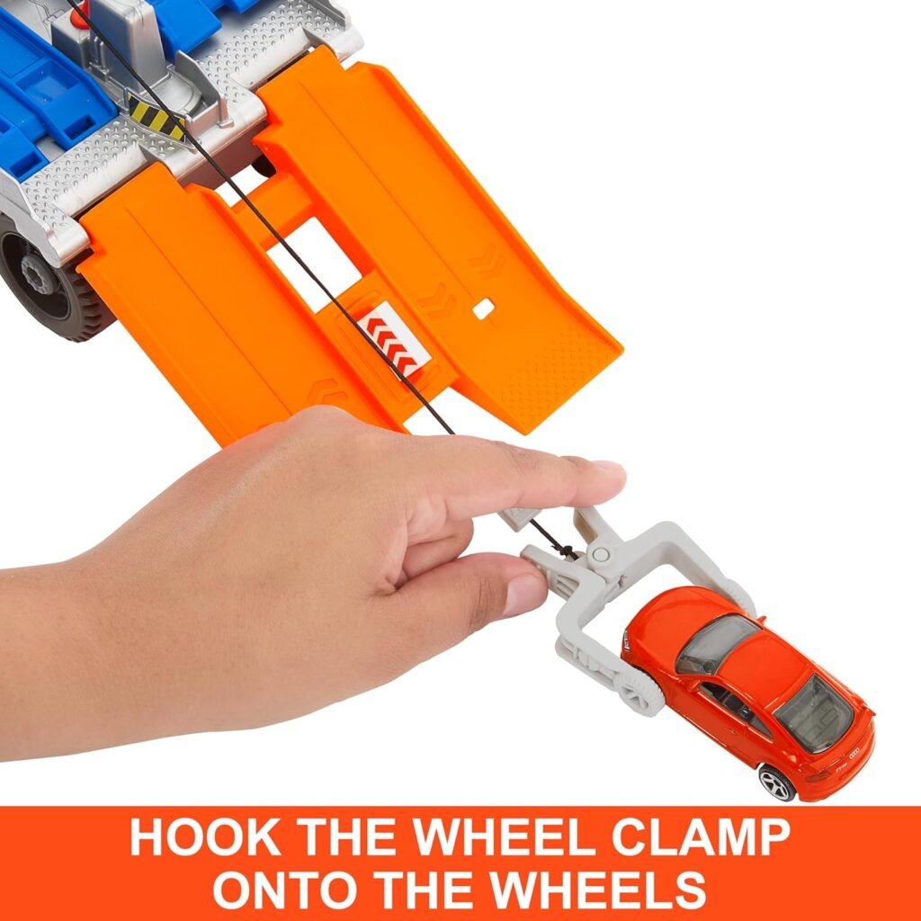 Matchbox Toy Car  Playset, Action Drivers Tow  Repair Truck with 1:64 Scale Toy Audi TT RS Coupe, Working Crane  Diagnostic Machine