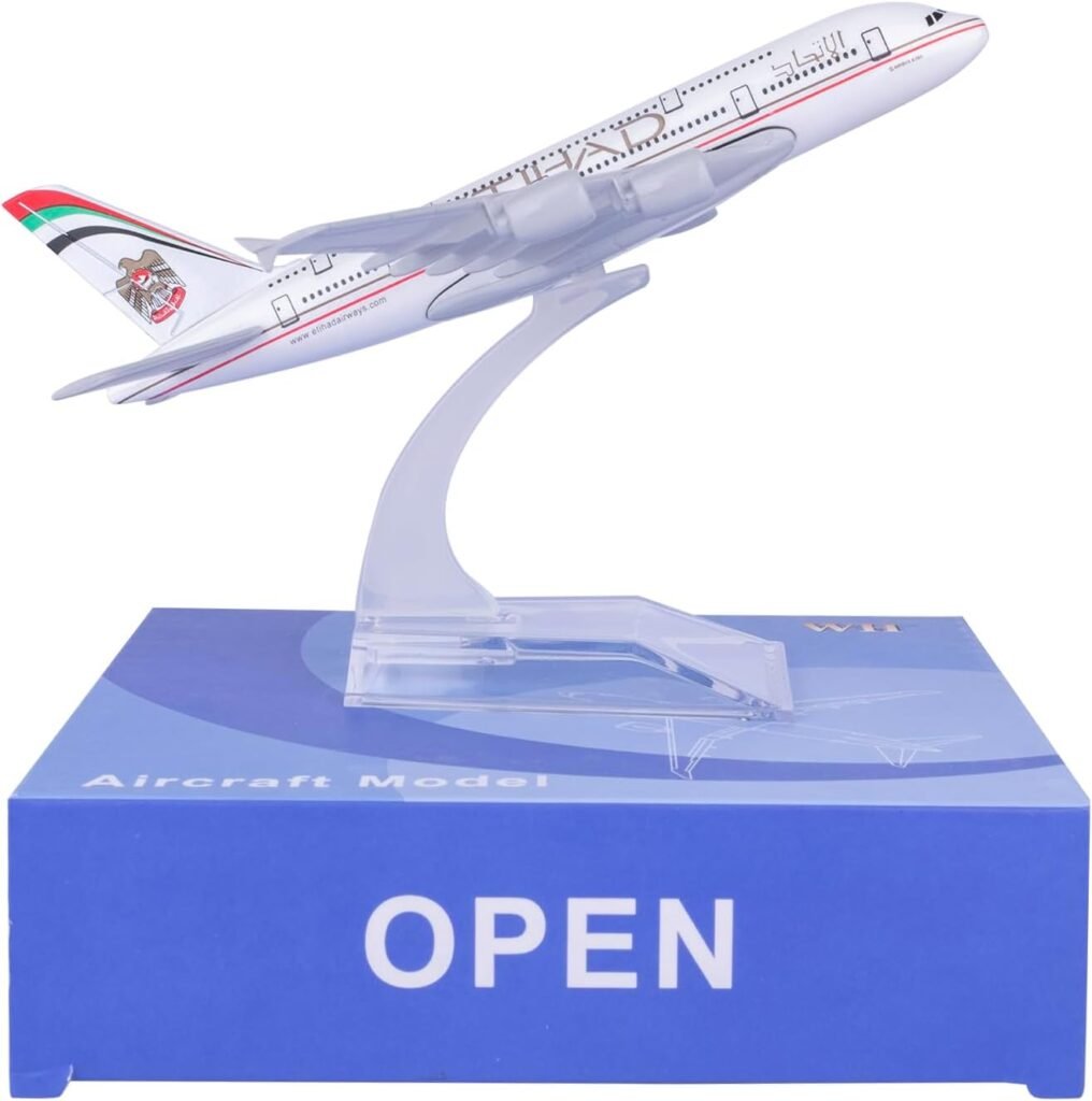 Modefling Plane 1/400 Scale Etihad 380 Diecast Model Airplanes for Adults Airplane Model Planes Die-cast Airplanes for Home/Office Décor