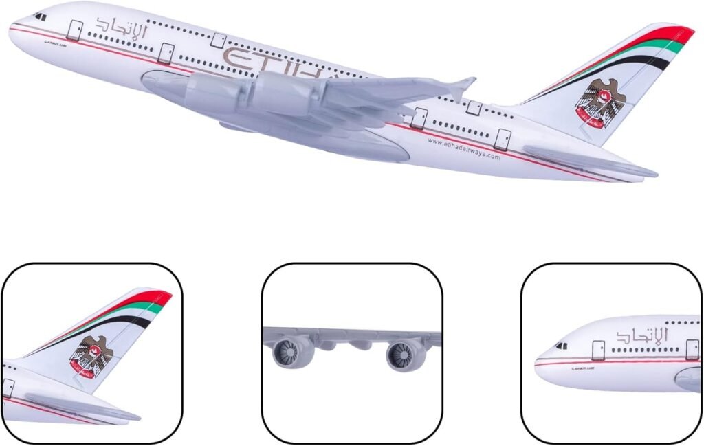 Modefling Plane 1/400 Scale Etihad 380 Diecast Model Airplanes for Adults Airplane Model Planes Die-cast Airplanes for Home/Office Décor