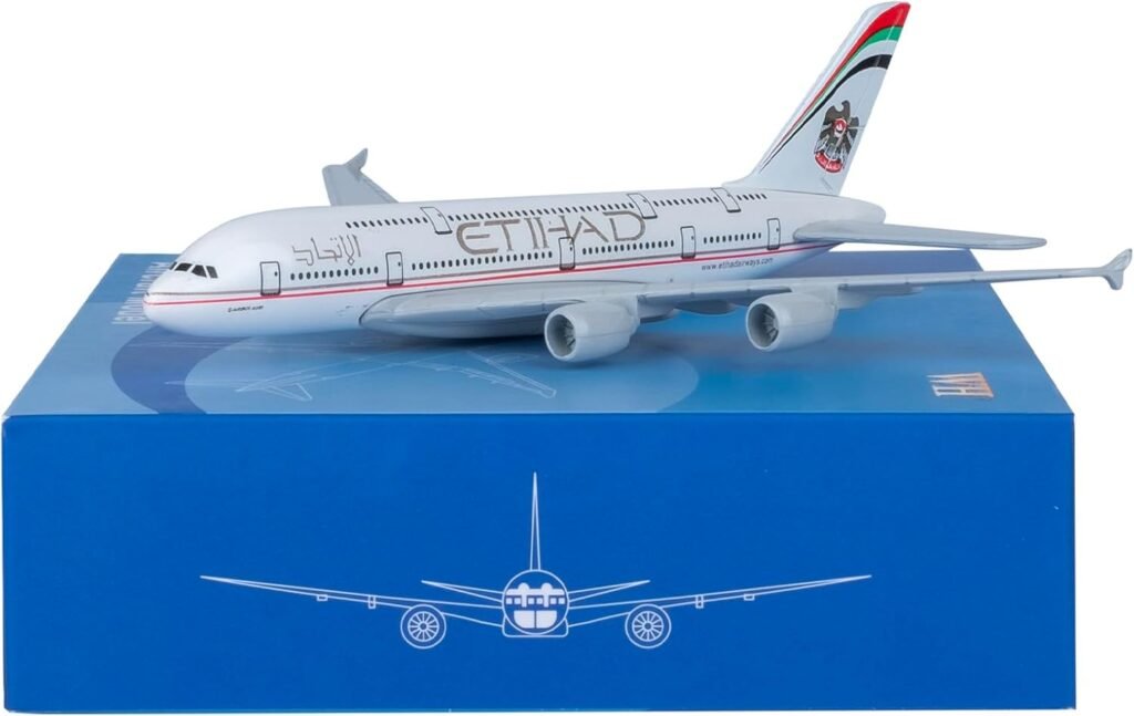 Modefling Plane 1/400 Scale Etihad 380 Diecast Model Airplanes for Adults Airplane Model Planes Die-cast Airplanes for Home/Office Décor