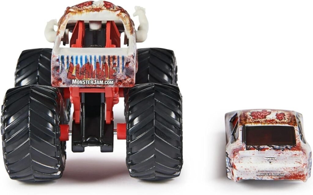 Monster Jam Official 1:64 Scale Diecast 2-Pack Monster Truck and Race Car Series 4 Zombie