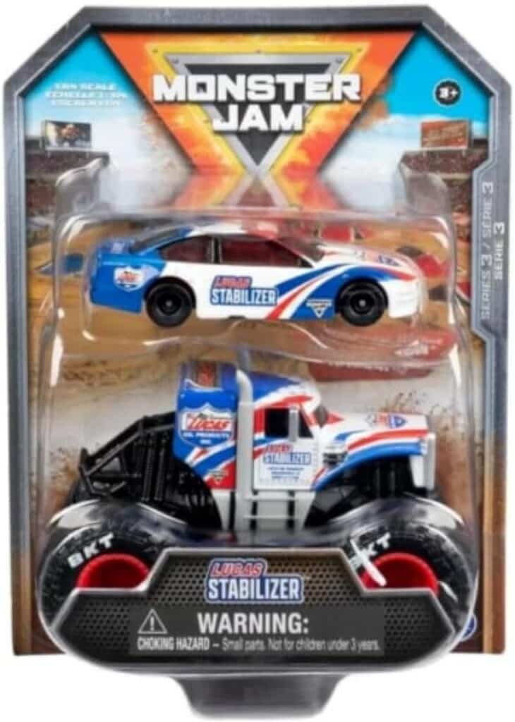 Monster Jam Official 1:64 Scale Diecast 2-Pack Monster Truck and Race Car: Son-uva Digger (Soldier Fortune)