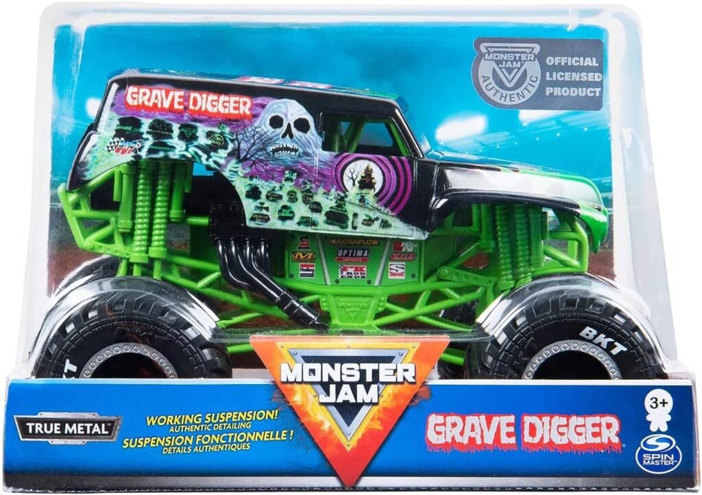 Monster Jam, Official Grave Digger Monster Truck, Die-Cast Vehicle, 1:24 Scale