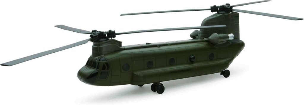 New Ray Boeing CH-47 Chinook Aircraft United States Army Olive Drab Military Mission Series 1/60 Diecast Model
