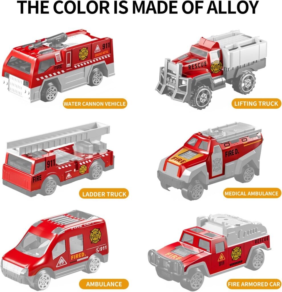 TEMI Transport Truck Toy Set with Play Mat, Carrier Truck Toys for Kids Toddlers, Die-Cast Metal Toy Car Set, Truck Car Kids Toys Christmas Birthday Gift for Age 3 4 5 6 + Years Old Boys Girls