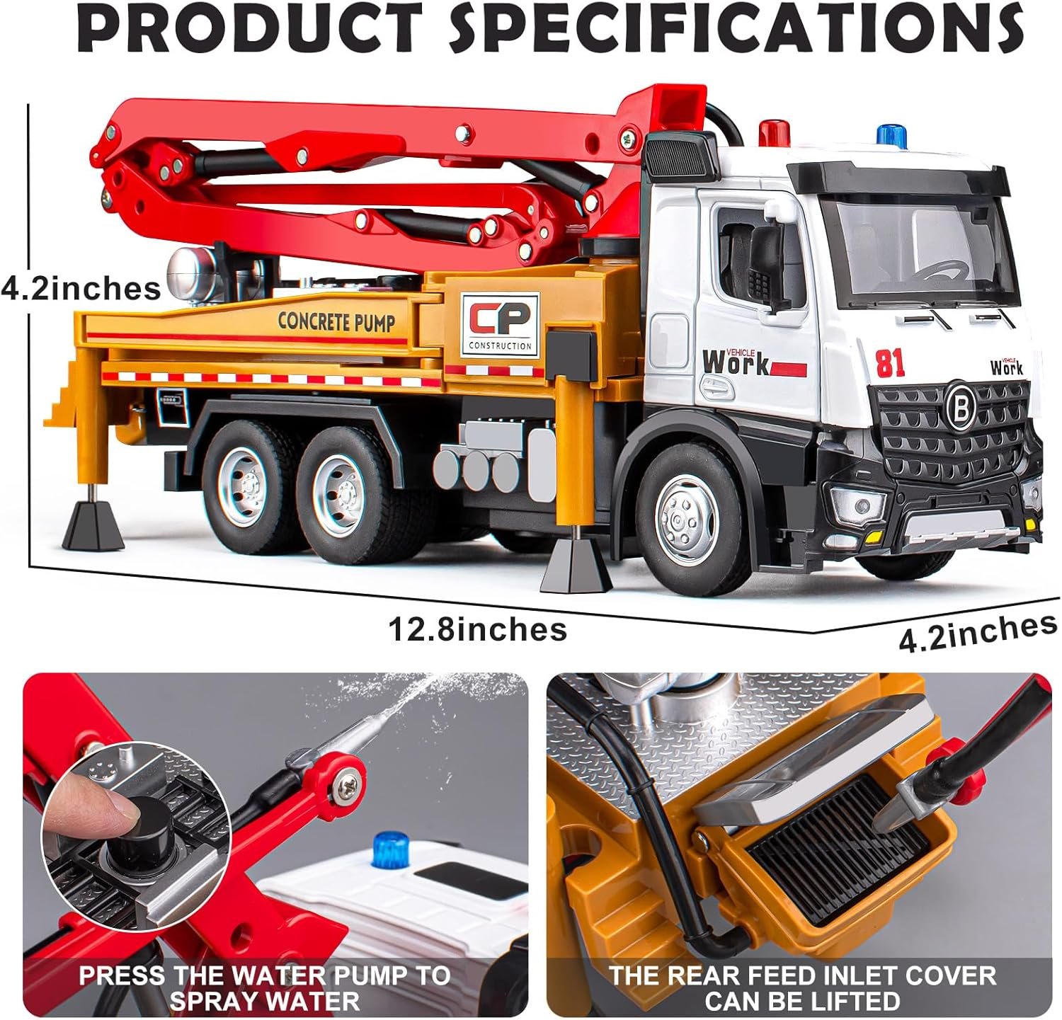 Concrete Pump Truck Toy Metal Cab Review