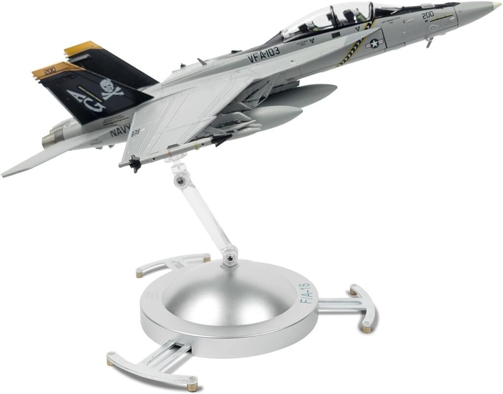 F/A-18F Super Hornet 1/72 Metal Airplane Model Kits with Stand VFA-103 Jolly Rogers Diecast Alloy Attack Jet Replica PreBuild Military Aircraft Collection for Display or Gift