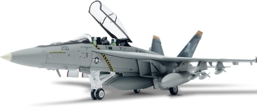F/A-18F Super Hornet 1/72 Metal Airplane Model Kits with Stand VFA-103 Jolly Rogers Diecast Alloy Attack Jet Replica PreBuild Military Aircraft Collection for Display or Gift