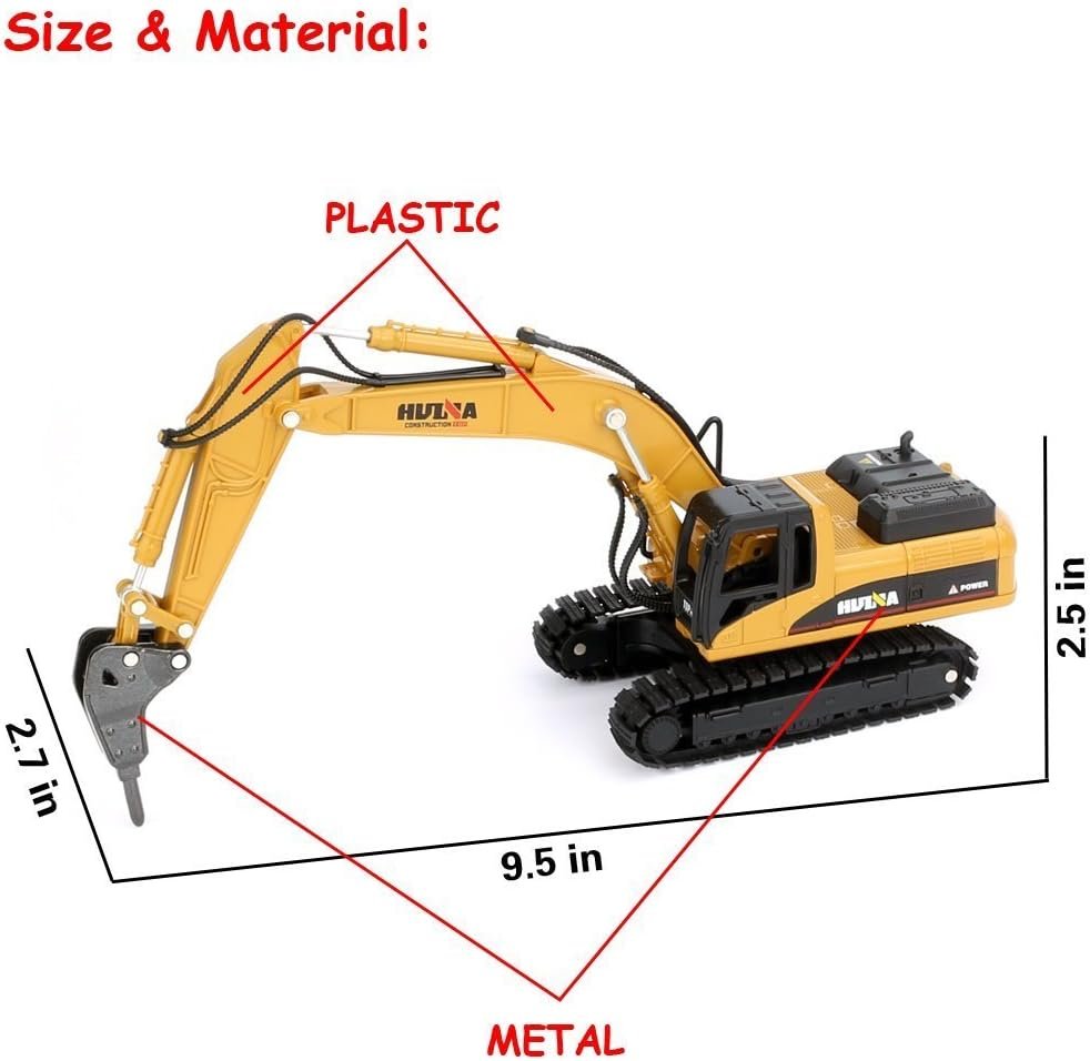 GeminiGenius Drill Excavator Construction Site Vehicle Toys 1:50 Scale Diecast Digger and Driller Engineering Dump Truck Collectible Toys for Kids and Decoration for House (Demolition Machine)