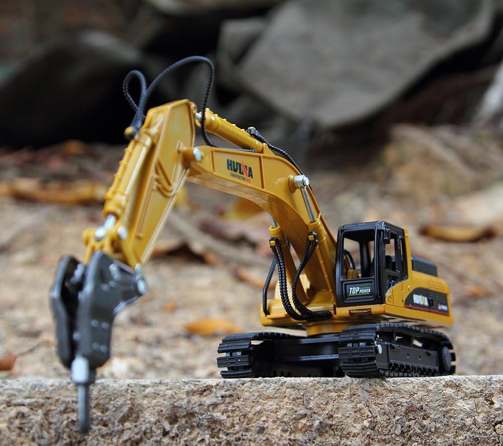 GeminiGenius Drill Excavator Construction Site Vehicle Toys 1:50 Scale Diecast Digger and Driller Engineering Dump Truck Collectible Toys for Kids and Decoration for House (Demolition Machine)