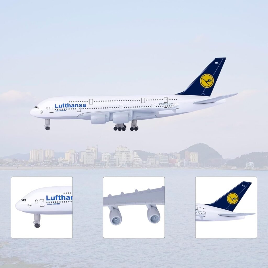 Modefling Model 1/300 Scale Plane Models Lufthansa A380 Model Diecast Model Airplanes for Adults Model Planes Die-cast Airplanes for Home/Office Décor